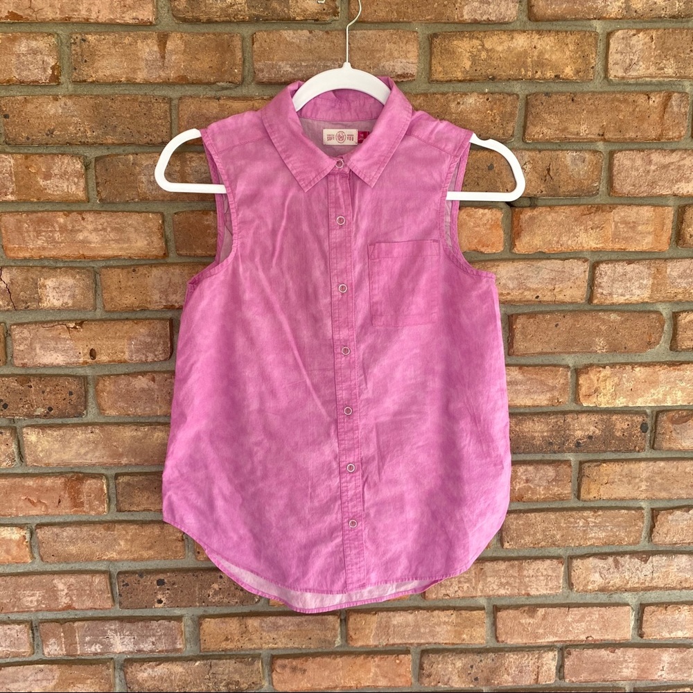 SO Perfectly Soft Girls Sleeveless Buttoned Blouse